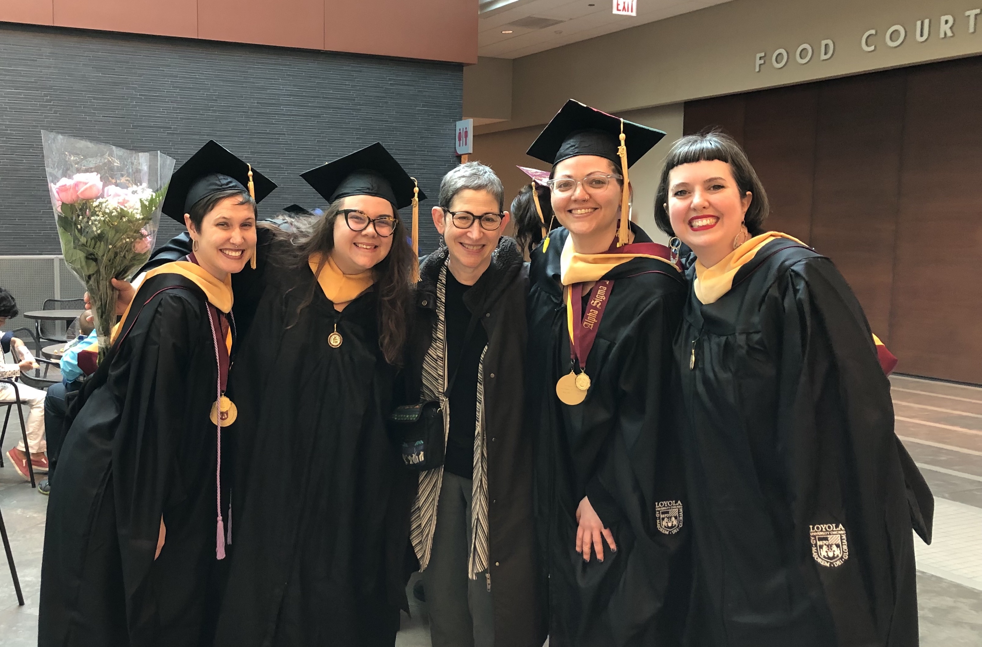 Susan Grossman, at Commencement with fellow Ramblers